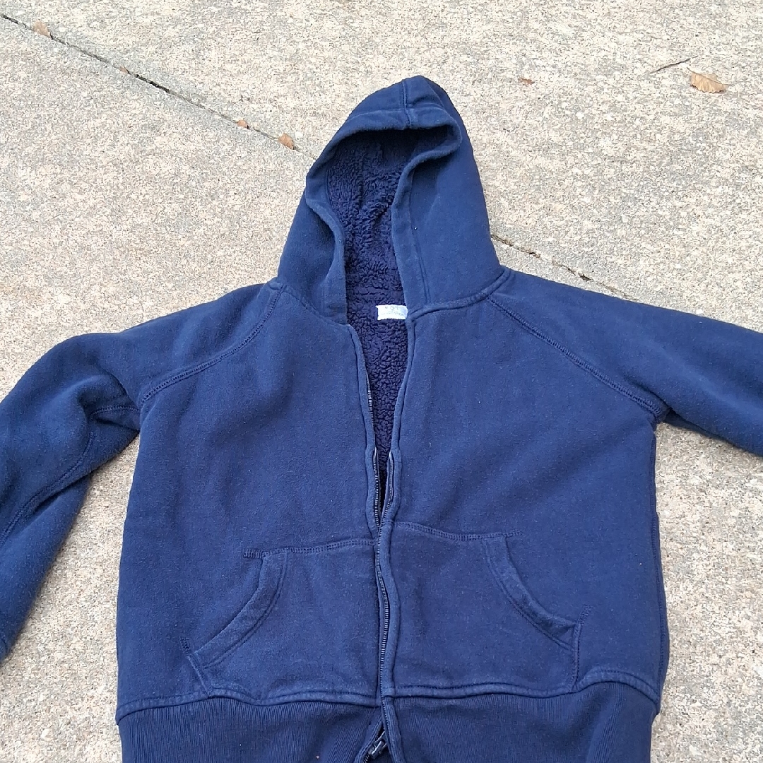 Gap Navy Blue Sherpa Lined Hooded Sweater
